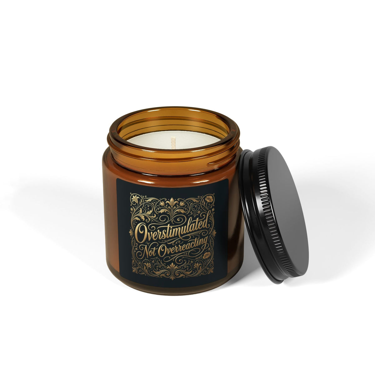 Soy Candle — “Overstimulated, Not Overreacting” Amber Jar (Aromatherapy Gift) - Estrella & The Stars