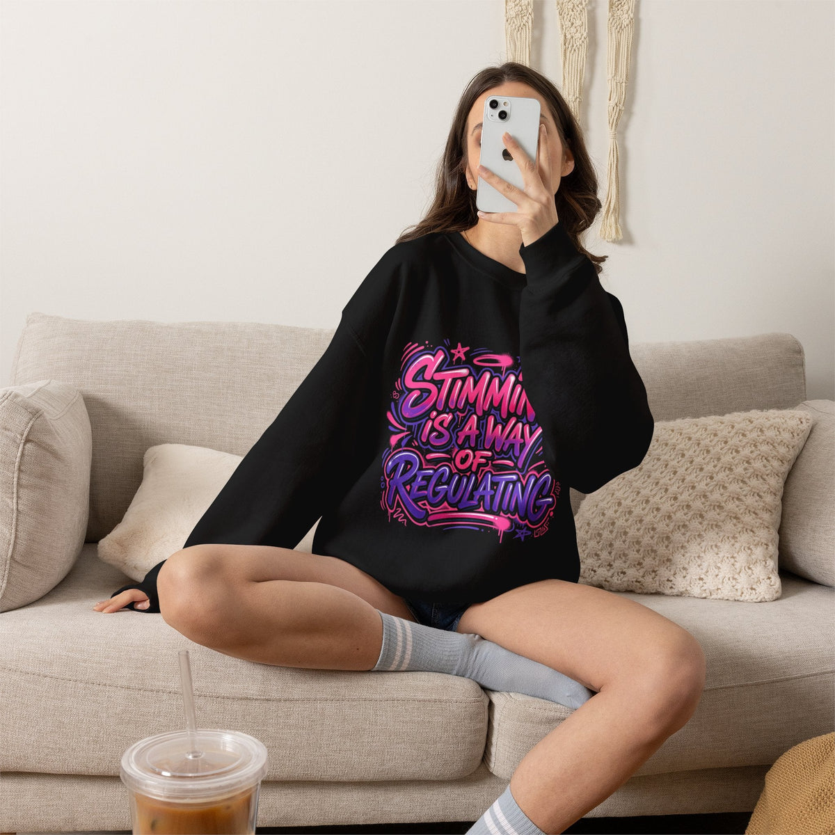 Stimming Is A Way Of Regulating Crewneck Sweatshirt — Neurodivergent Autism Pride Pullover - Estrella & The Stars