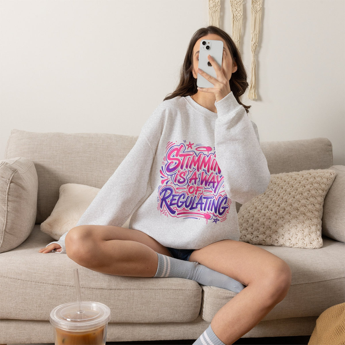 Stimming Is A Way Of Regulating Crewneck Sweatshirt — Neurodivergent Autism Pride Pullover - Estrella & The Stars
