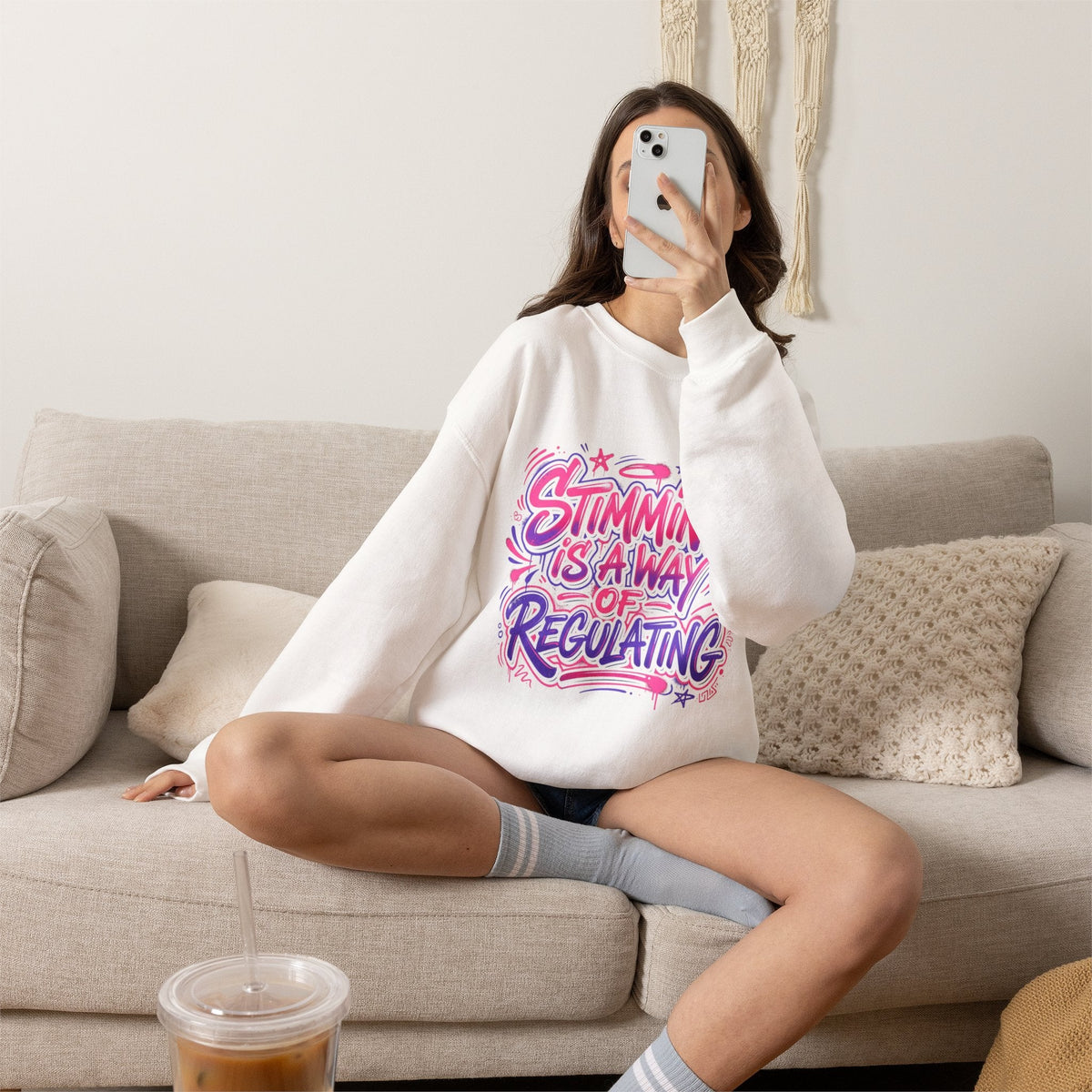 Stimming Is A Way Of Regulating Crewneck Sweatshirt — Neurodivergent Autism Pride Pullover - Estrella & The Stars