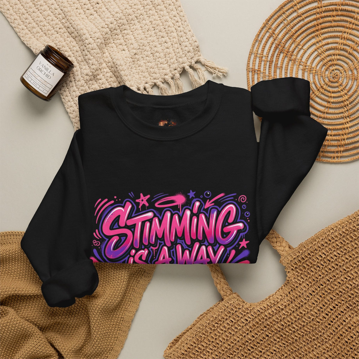 Stimming Is A Way Of Regulating Crewneck Sweatshirt — Neurodivergent Autism Pride Pullover - Estrella & The Stars