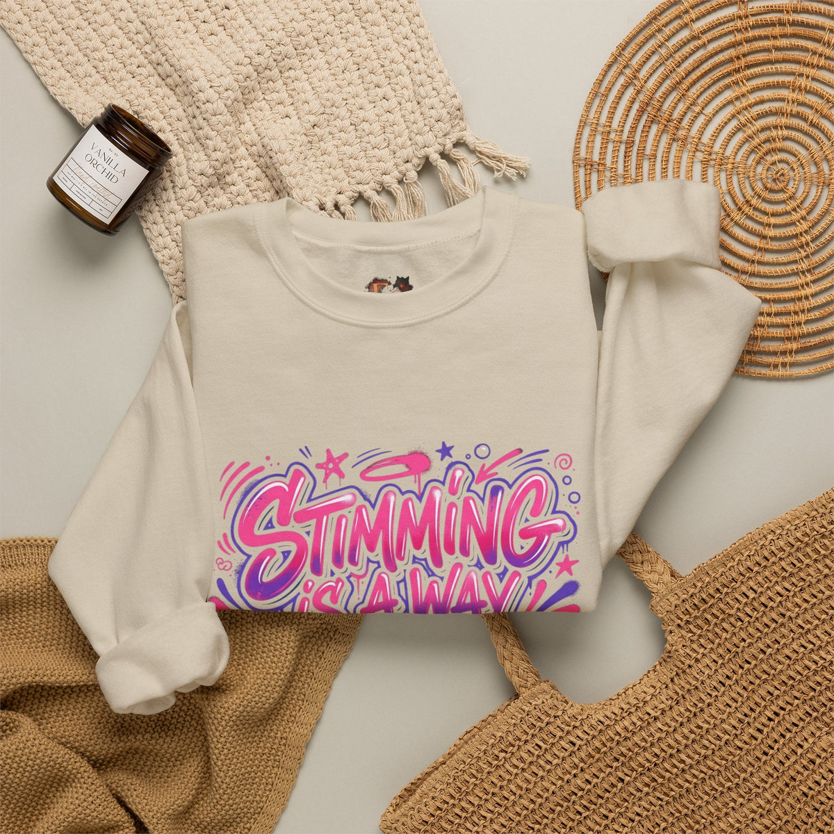 Stimming Is A Way Of Regulating Crewneck Sweatshirt — Neurodivergent Autism Pride Pullover - Estrella & The Stars