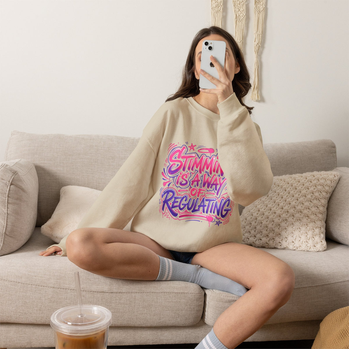 Stimming Is A Way Of Regulating Crewneck Sweatshirt — Neurodivergent Autism Pride Pullover - Estrella & The Stars