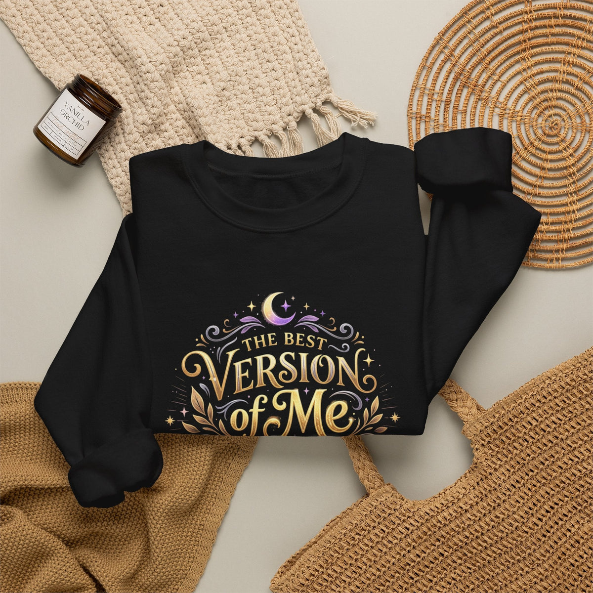 The Best Version of Me Crewneck Sweatshirt – Inspirational Self-Love Pullover - Estrella & The Stars