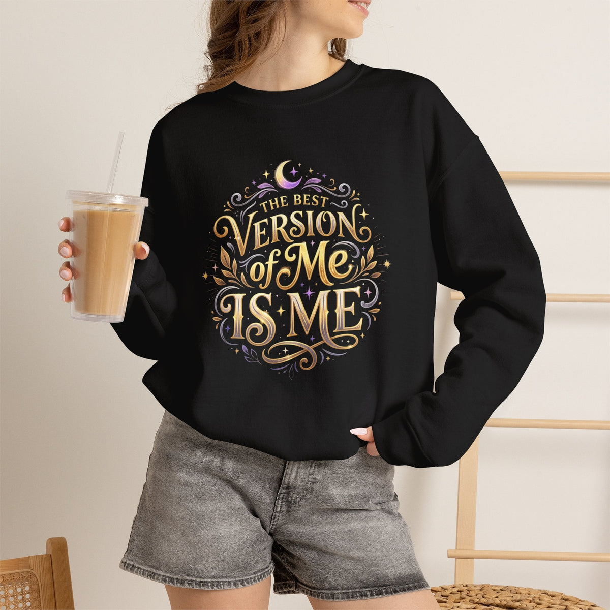 The Best Version of Me Crewneck Sweatshirt – Inspirational Self-Love Pullover - Estrella & The Stars