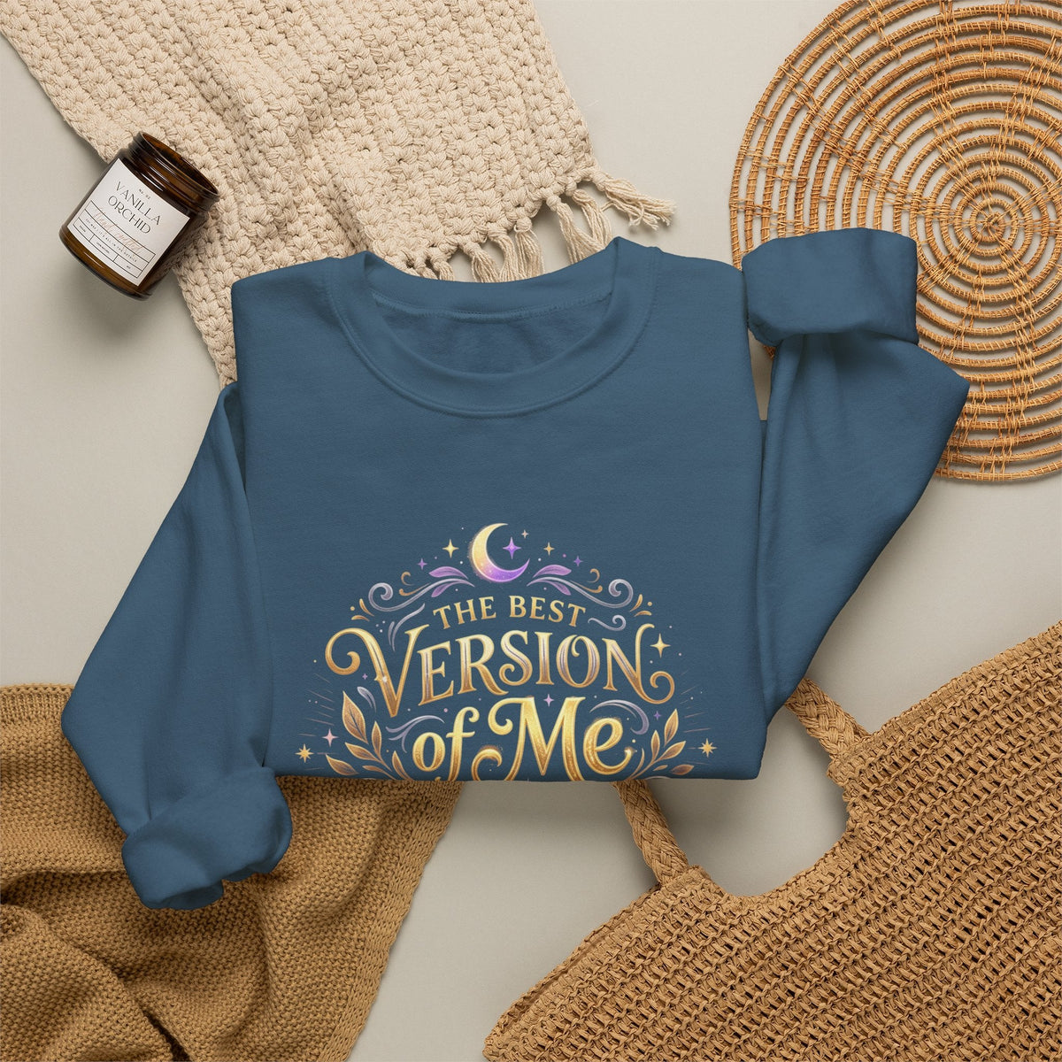 The Best Version of Me Crewneck Sweatshirt – Inspirational Self-Love Pullover - Estrella & The Stars