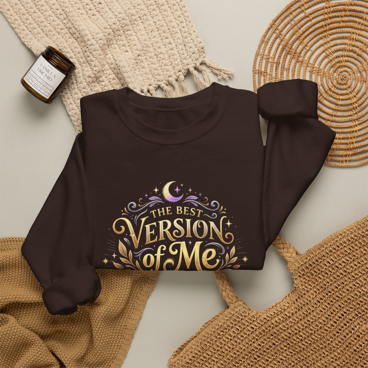The Best Version of Me Crewneck Sweatshirt – Inspirational Self-Love Pullover - Estrella & The Stars