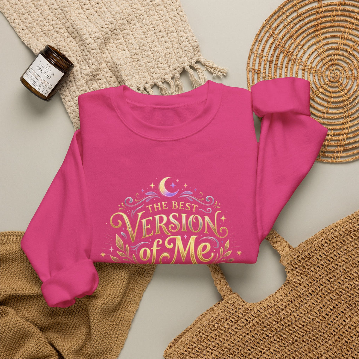 The Best Version of Me Crewneck Sweatshirt – Inspirational Self-Love Pullover - Estrella & The Stars