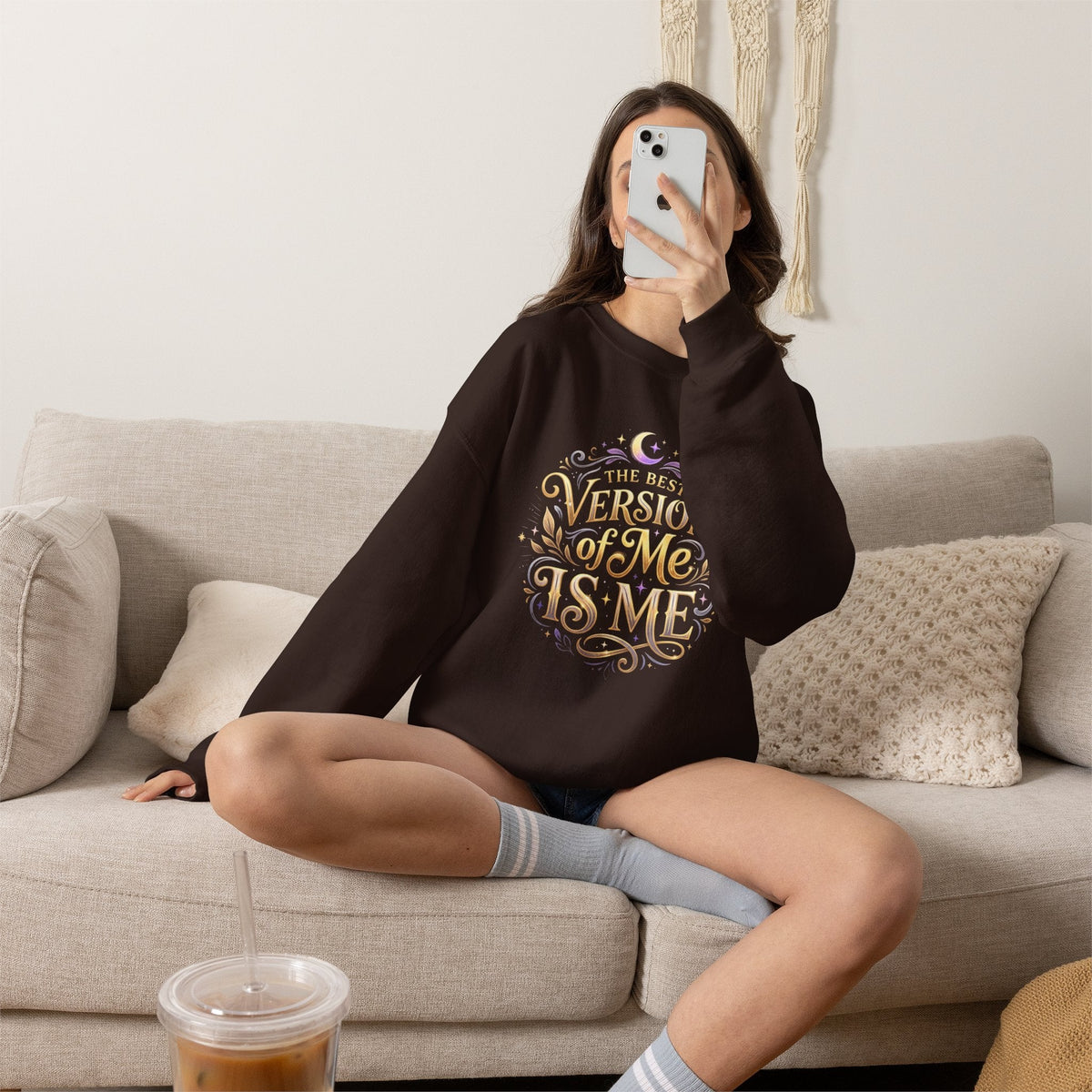 The Best Version of Me Crewneck Sweatshirt – Inspirational Self-Love Pullover - Estrella & The Stars