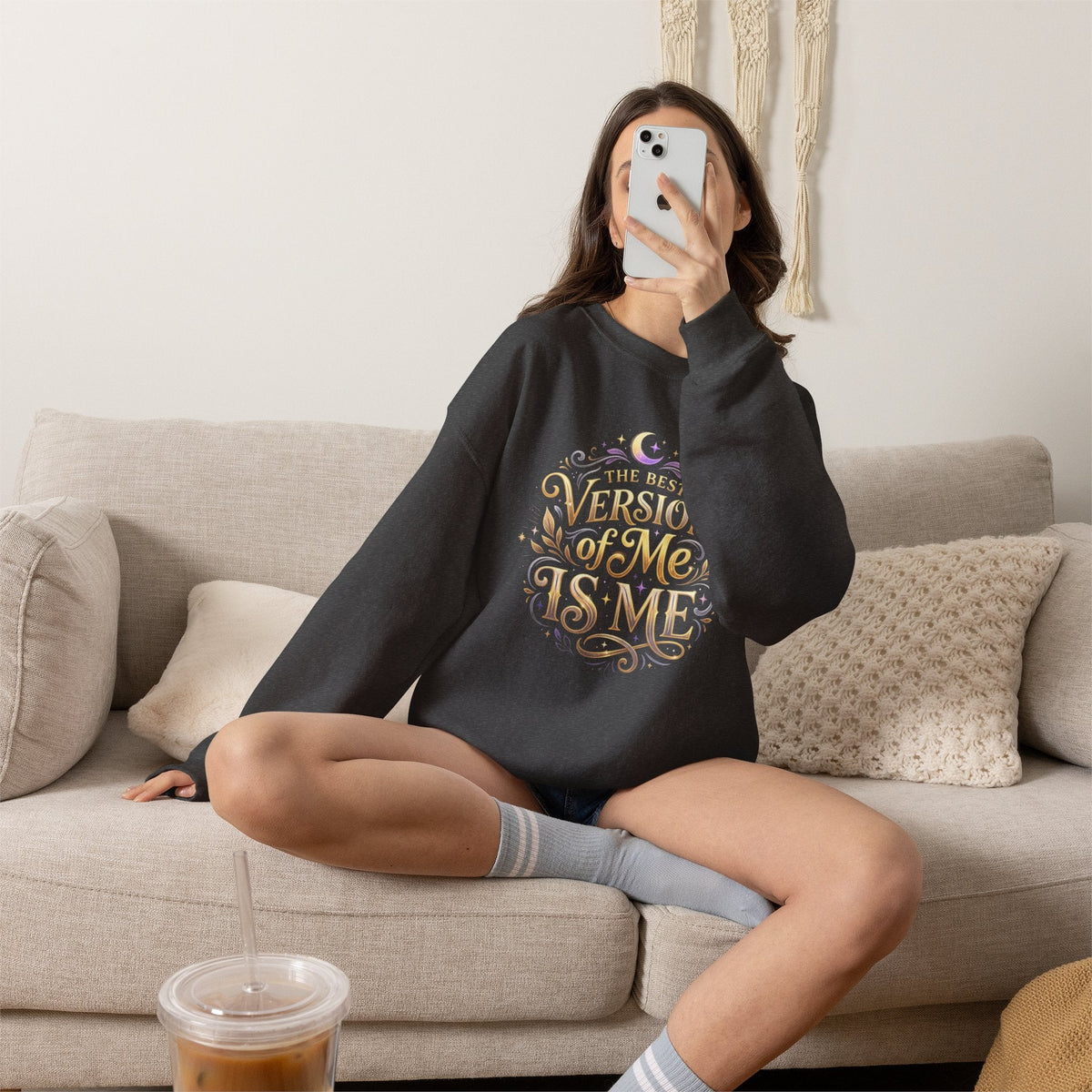 The Best Version of Me Crewneck Sweatshirt – Inspirational Self-Love Pullover - Estrella & The Stars