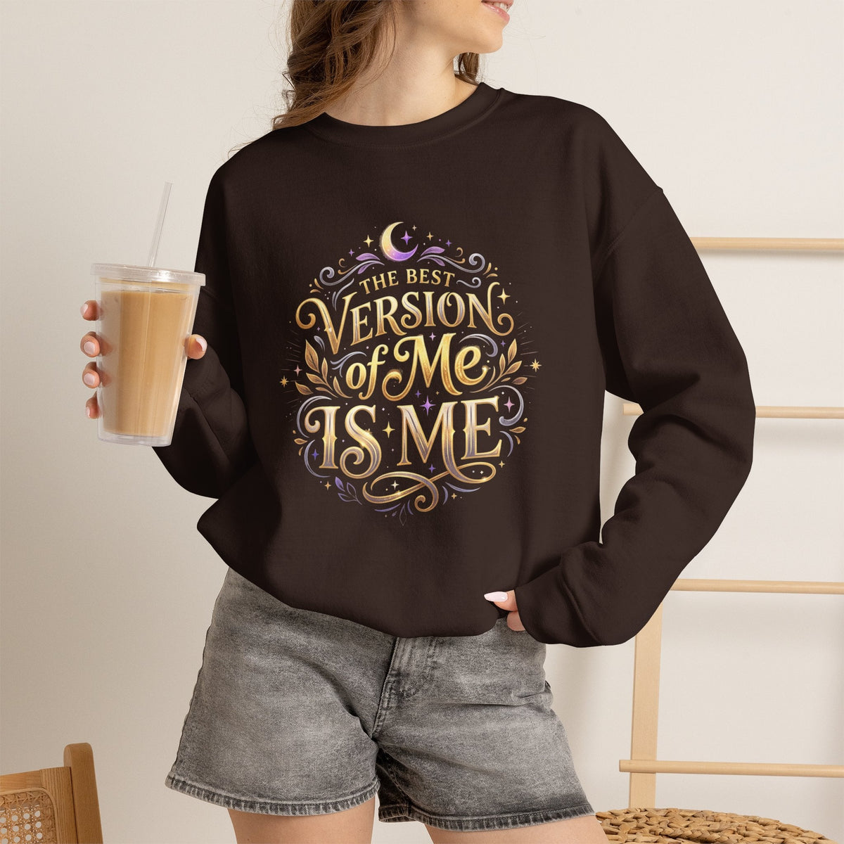The Best Version of Me Crewneck Sweatshirt – Inspirational Self-Love Pullover - Estrella & The Stars