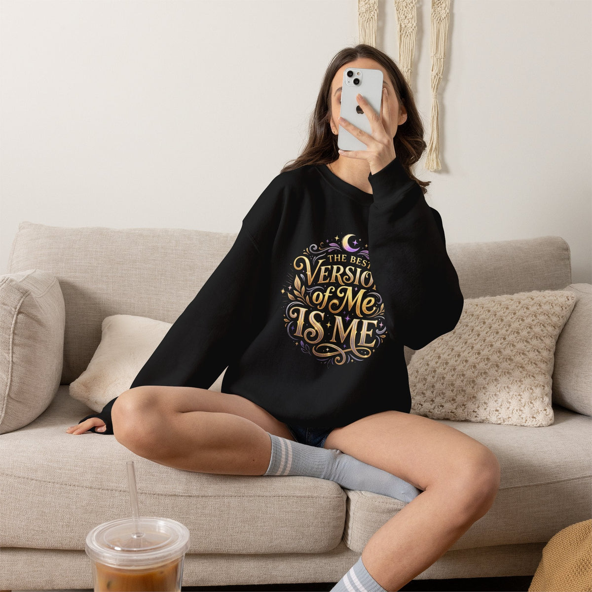 The Best Version of Me Crewneck Sweatshirt – Inspirational Self-Love Pullover - Estrella & The Stars