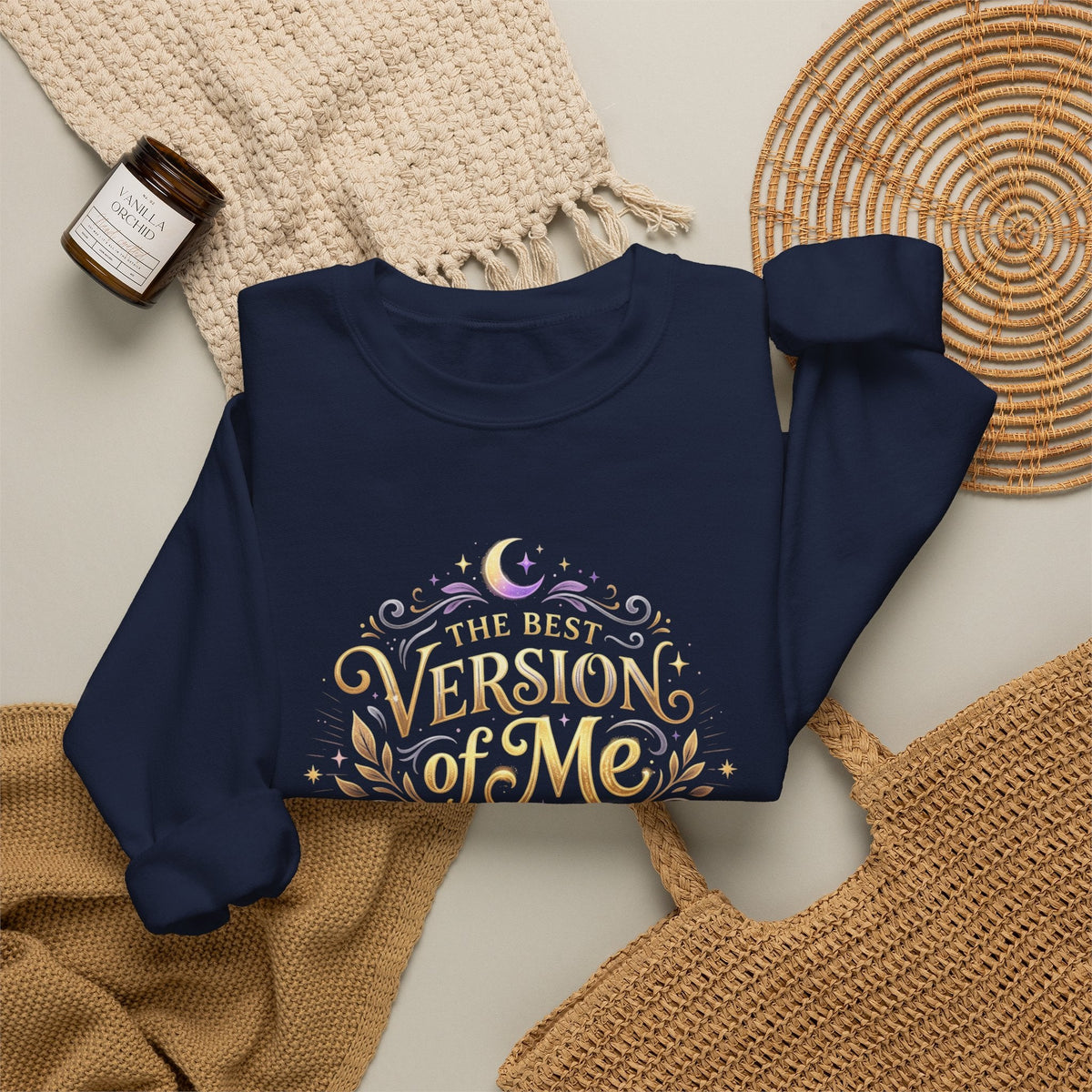 The Best Version of Me Crewneck Sweatshirt – Inspirational Self-Love Pullover - Estrella & The Stars