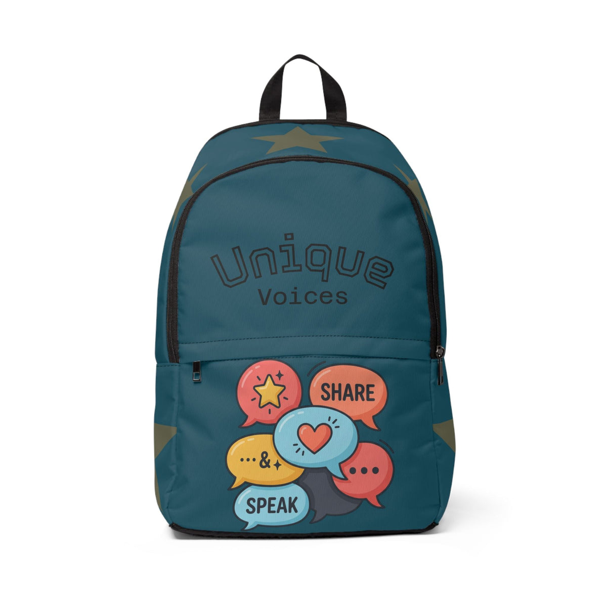 Unique Voices Backpack — 'Share & Speak' Teal Star Print Backpack - Estrella & The Stars