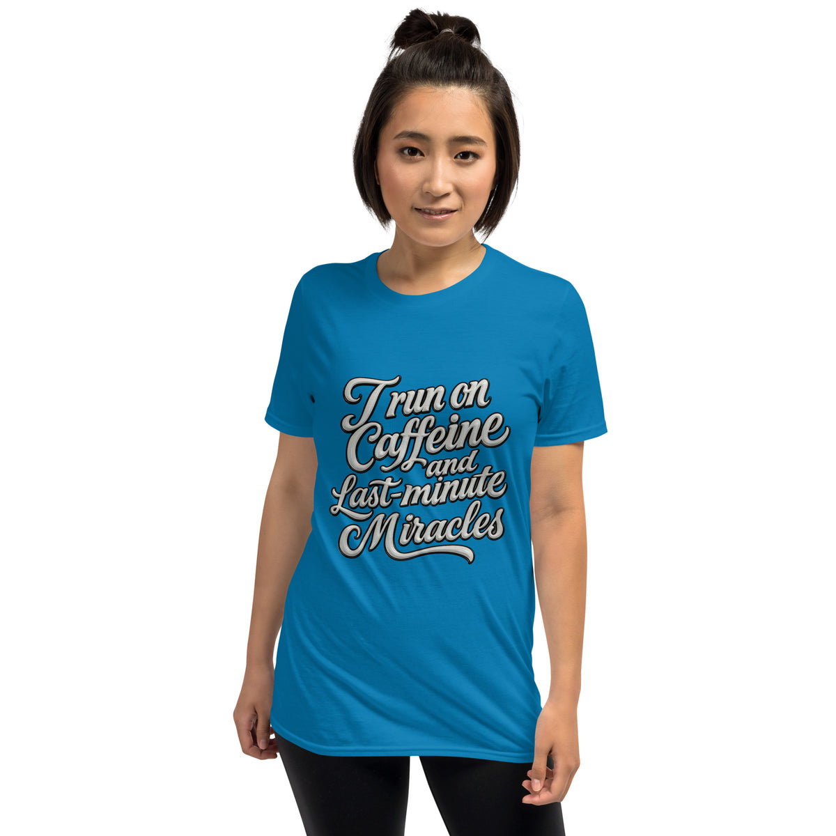 I run on caffeine and last minute miracles. - Short - Sleeve Unisex T-Shirt - Estrella & The Stars