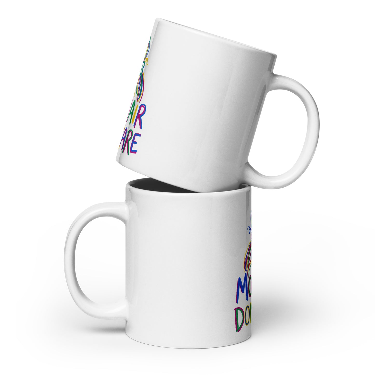 Mom Hair Don't Care Funny Mom Mug – Messy Bun Mom Life Coffee Cup – Cute Mother's Day Gift for Moms - Estrella & The Stars